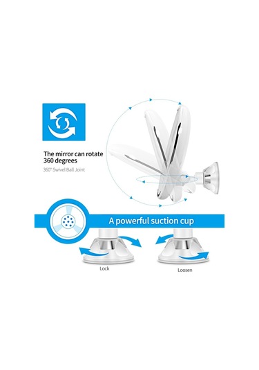 Ctbx 10x Büyütme Vantuz Led Işıklı Makyaj Aynası 12 CM