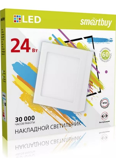 Smartbuy Square Sdl 24w / 6500k / Ip40 Yüzeye Monte Aydınlatma 246885901 Beyaz