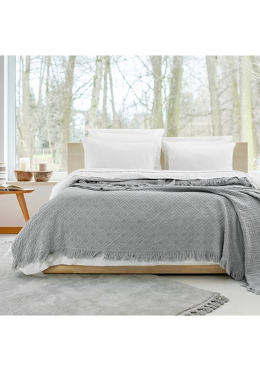 Schafer Home Kylie Yatak Örtüsü Nevresim Seti 7 Parça-gri Gri