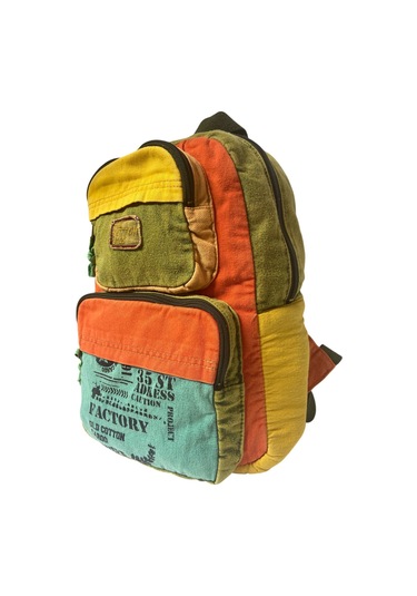 Kaliteli Tek Bölmeli Vintage Disayn Günlük Sırt Gezi Okul Seyahat Çantası Jannie Bag 27 Cm X 40 Cm Turuncu