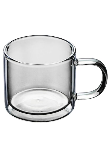 Homyl 250 Ml Cam Bardak Şampanya İçme Bardağı Yuvarlak Gri Gri