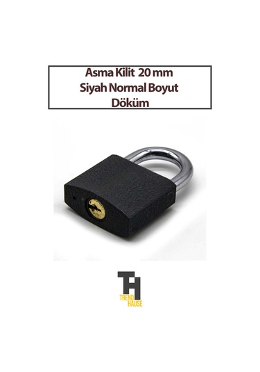 Asma Kilit Siyah 20 Mm Normal Boyut Döküm