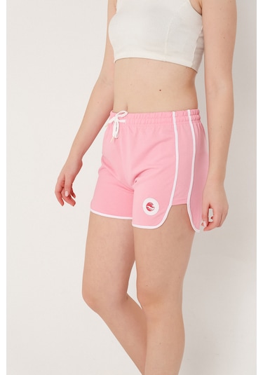 Relax Time Kadın Openent Pembe Mini Yırtmaçlı Şort