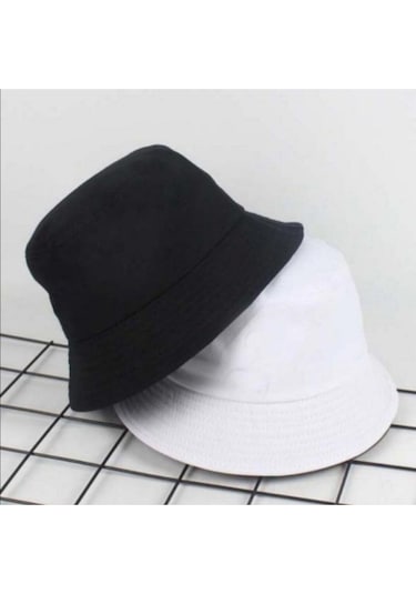 Emirteks Beyaz Unisex Panama Kova Bucket Şapka Beyaz