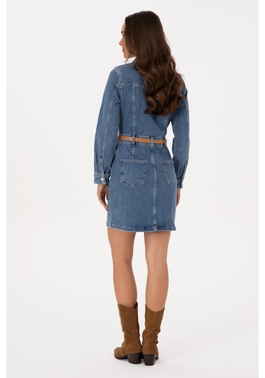 U.s. Polo Assn. Kadın Mavi Elbise Jean 50309415-dn0022 Mıd Blue