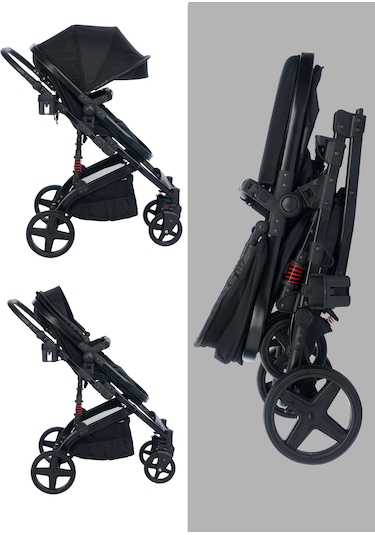 Truva Travel Sistem Bebek Arabası Pusetsiz Siyah