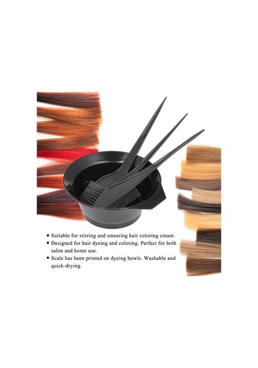 Vkemall "4 Parça Saç Boyama Seti - Profesyonel Boya Fırçası, Tarak Ve Ölçekli Kase İçeren Salon Kalitesi"