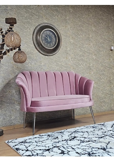 İkili İstiridye Krom Kaplama Sivriltme Ayak Çay Seti Koltuk İkili Çok Renkli