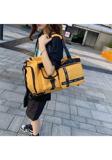 Dianziye Erkek Ve Kadın İçin Büyük Kapasiteli Su Geçirmez Seyahat Çantası - Spor Ve Fitness Çantası, Siyah, Büyük Boy Çok Renkli