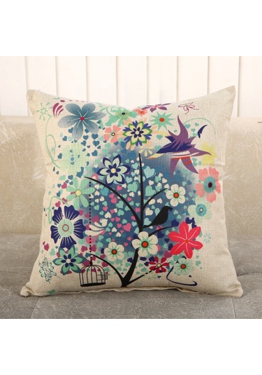 Yeni Sade Tarzda Baskılı Yastık Kılıfı No.106 Ekru