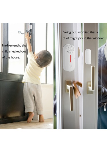 Symbee Tuya Akıllı Wifi Pencere/kapı Sensörü, Uzaktan Kontrol, 100db Sesli Alarm, 2 Adet Paket Aaa Pil Dahil Değil