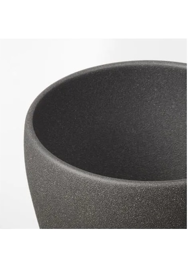 Sumuhome Persıllade Toprak Saksı Koyu Gri 12 Cm