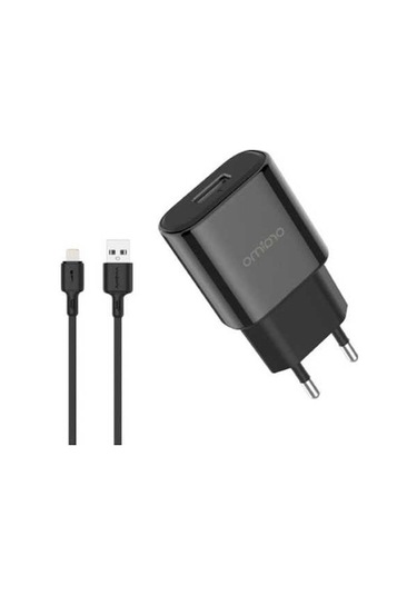 Fastbuy Siyah 2a Lightning Şarj Seti, Euro Şarj Aleti + 1m Kablo, Ani Akım, Kısa Devre & Sıcaklık Koruma