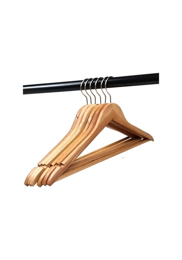 Doğal Ahşap Elbise Askısı 48 Adet Natural Askı 44,5cm DE042