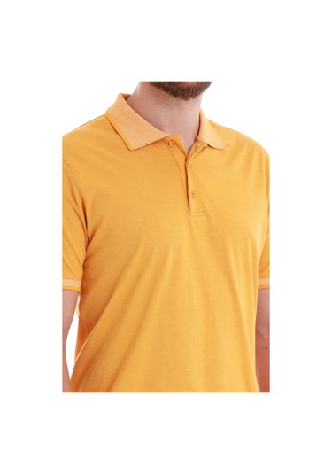 Hardal Regular Fit Düz Polo Yaka Pamuklu Tişört 35361023c007 065 Hardal