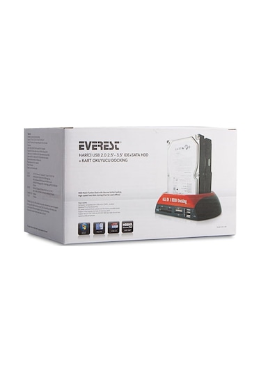 Everest Hdc-385 Harici Usb 2.0 2.5- 3.5 Ide+Sata Hdd + Kart Okuyu