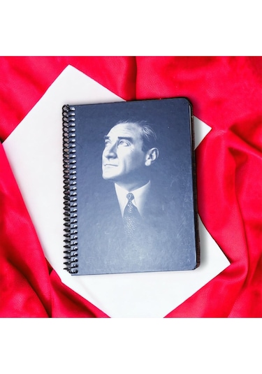 14x20 Cm Çizgisiz 80 Yaprak Atatürk Sert Kapak Telli Defter 3