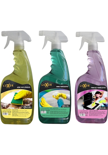 Luxor Kimya Ağır Yağ Çözücü Fırın içi Derz Temizleyici 3 x 1 L