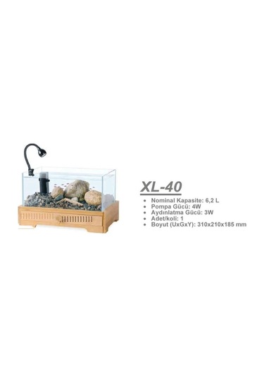 Jeneca Xl-40 Akvaryum+dekor 31x21x18,5 Cm 6,2l