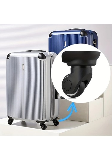 Dashanshop 2 Çift Evrensel Bagaj Tekerleği Aksesuarı Siyah 4 Parça