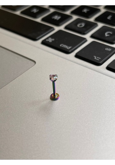 316 Cerrahi Çelik Tragus Helix Kıkırdak Conch Minimal Tek Taş Piercing Renkli