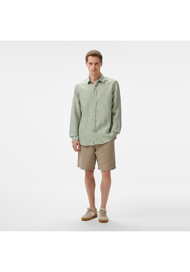 Nautica Erkek Yeşil Classic Fit Çizgili Gömlek Çizgili W55434t Yeşil