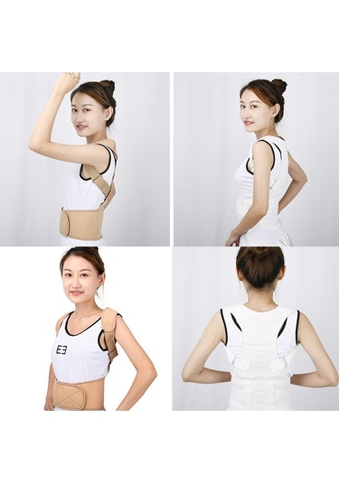 Sones Yetişkin Sırt Duruş Düzeltme Kemeri Kifoz Düzeltme Vücut Kısıtlama Kemeri, Özellikler: Xxl Beyaz