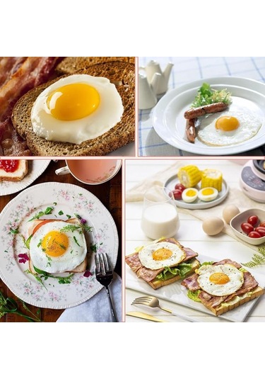 Silikon Yumurta Halkaları, Sızdırmaz Sıvı Yumurta Halkası Kalıbı, Geliştirilmiş Yapışmaz Yumurta Kızartma Tavası Pankek Ve Kahvaltı Sandviçleri İçin Gri