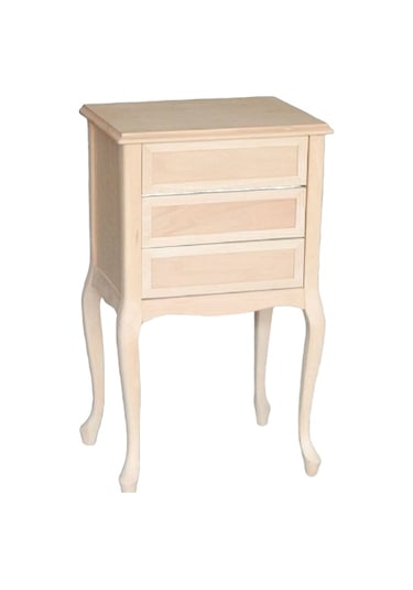 Komodin Aslan Lükens Ayak Model HAM 3 Çekmece 1Adet  Ahşap Kayın torna iskelet Kutuda sevk El Yapım