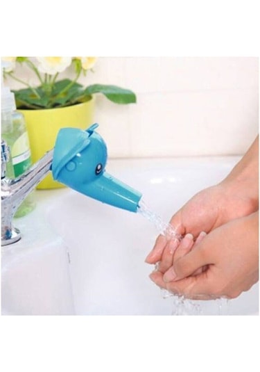 Çocuklar İçin Fil Desenli Musluk Uzatma Başlığı Mavi