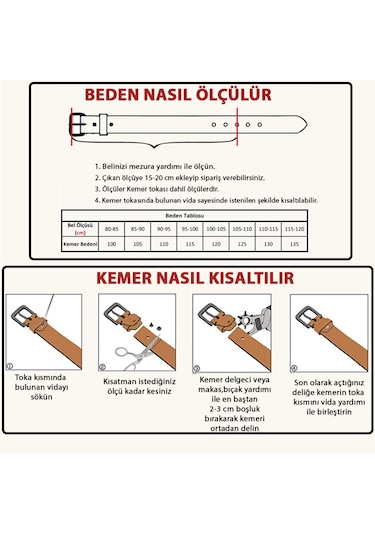 Hakiki Erkek Deri Kemer 3,5 Cm Kahve Klasik Kumaş Pantolon Kemeri Kahverengi