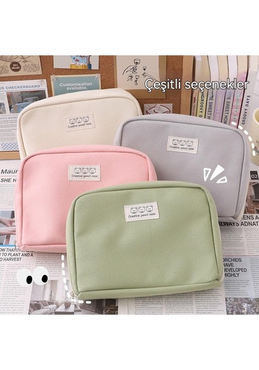 Geniş Kapasiteli Seyahat Kalem Kutusu, Okul Ve Ofis Organizer Çantası, Çok Bölmeli Kozmetik Saklama Çantası, Şık Ve Pratik Depolama Çözümü, Dayanıklı Öğrenci Malzeme Organizer Bej
