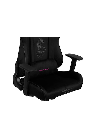 Rio Pus Balerion Terletmez Kadife Kumaş Siyah Gaming Oyuncu Koltuğu -1 Siyah