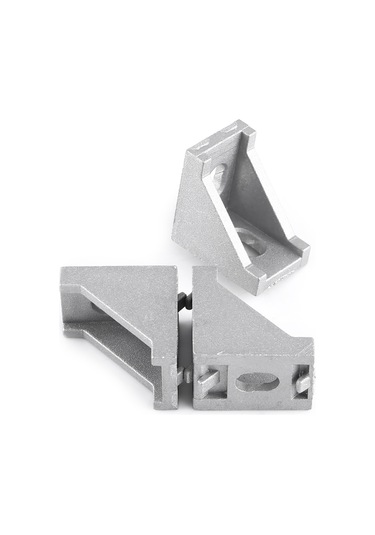 Vkemall Alüminyum Köşe Braketi 28x28x20mm, 10 Adet, Ahşap/metal Birleşimleri Güçlendirici, 10x6.5mm Oval Delikli Diğer