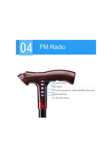 Ayarlanabilir Led Aydınatmalı Çok Fonksiyonlu Yürüyüş Batonu Çok Renkli