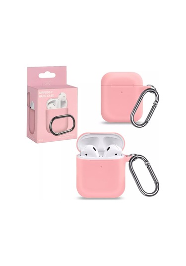 Proaks  Airpods Uyumlu 1/2 İçin Klipsi Olan Silikon Kılıf 244198233 Pembe