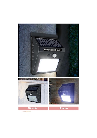 Technojet 20 Ledli Hareket Sensörlü Güneş Enerjili Şarj Olabilen