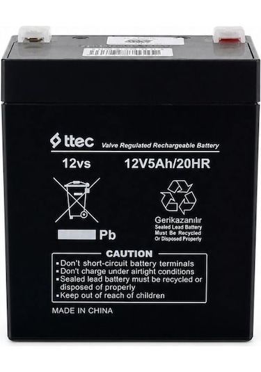 Ttec 12v 5 Ah Bakımsız Kuru Akü