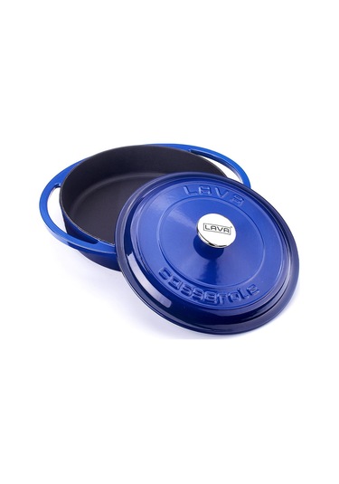 Lava Döküm Çok Amaçlı Yayvan Tencere Döküm Demir Kapak Heritage Serisi Çap(Ø)28cm.