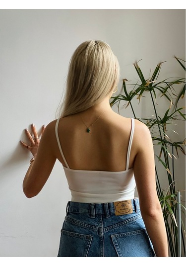 Retrobird Crop Üst Kadın Ekru