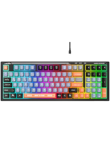 Everest KB-98 Silent Sessiz Rainbow Q Membrane Klavye