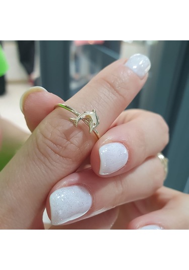 14 Ayar Altın Yunus Balığı Yüzük