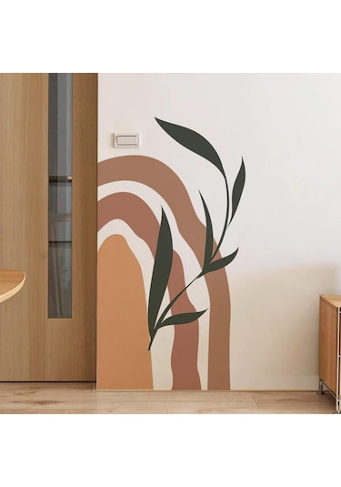 Yaprak Desenli Bohem Duvar Sticker 65x100cm Diğer