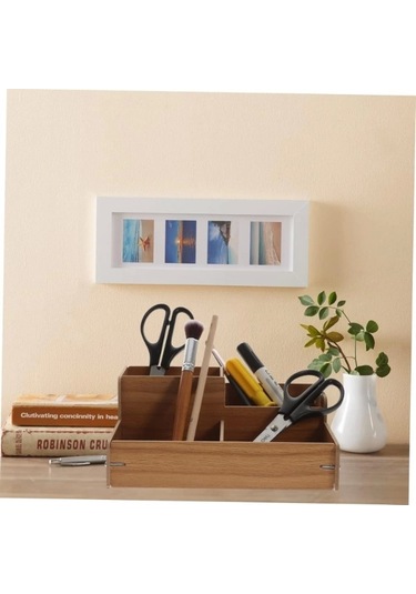 Ahşap Masa Üstü Düzenleyici Kutu Renkli