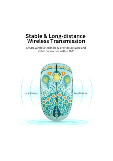 Novahub Fude V8h 2.4 Ghz Kablosuz Sessiz Fare - İnce, Komforlu Tasarım, Uzun Pil, Tilki Desenli 001/ 001