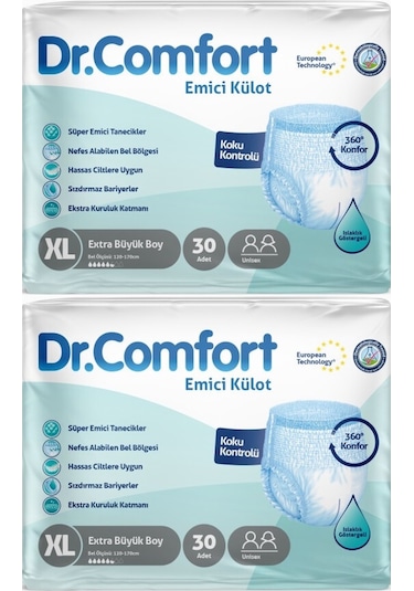 Dr.comfort Hasta Bezi Yetişkin Emici Külot Ekstra Büyük Xl 60adet XL