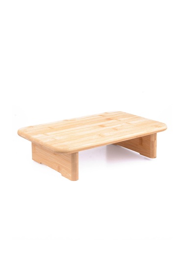 Dikdörtgen Bambu Ayaklı Kesme Tahtası, 33x20x8 Cm Açık Bej