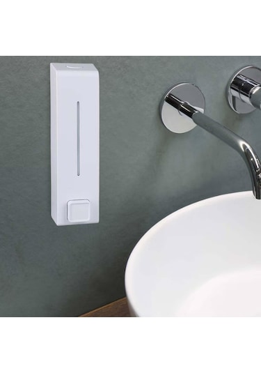 Suntek 600ml Sabunluk Duvara Monte Banyo Duş Şampuanı Otel Beyaz