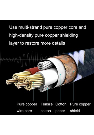 Sones 5m 2 Düz Başlı 6,35mm Gitar Kablosu Oksijensiz Bakır Çekirdekli Ts Büyük İki Çekirdekli Kablo