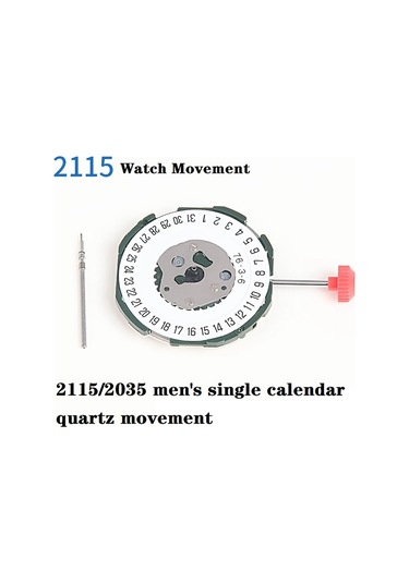Xurunkeji 2115 Saat Hareketi + Sap + Pil 2035 Erkek Tek Takvim Altı Noktalı Elektronik Kuvars Saat Hareketi Değişimi Gümüş